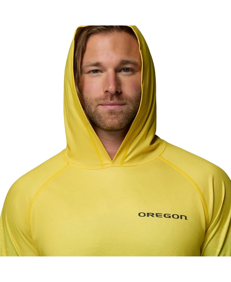 Columbia Men's Yellow Oregon Ducks Pfg Gradient Water Super Terminal Tackle Hoodie T-Shirt