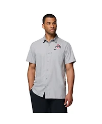 Columbia Men's Gray Ohio State Buckeyes Slack Tide Camp Button-Up Shirt