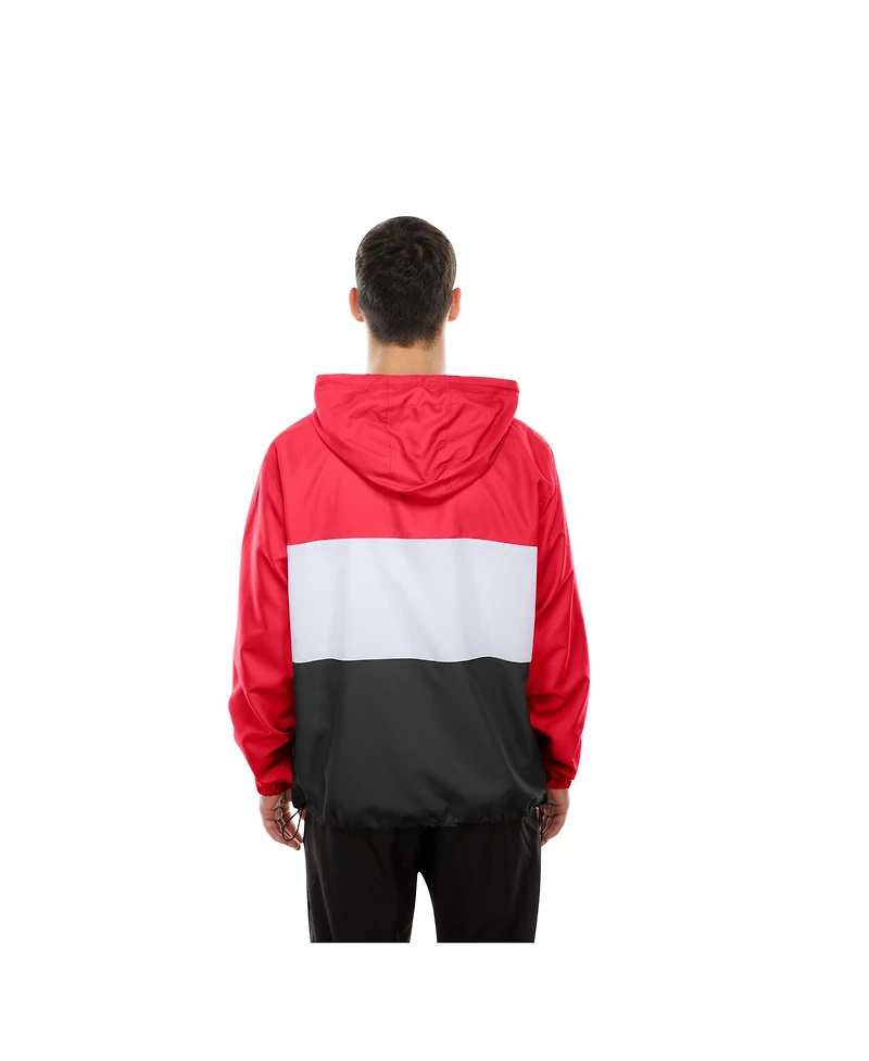 New Era Men's Red Kansas City Chiefs Ripstop Quarter-Zip Hooded Windbreaker