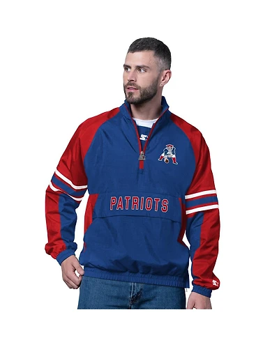 Starter Men's Royal New England Patriots Vintage Logo Prospect Half-Zip Pullover Sweatshirt