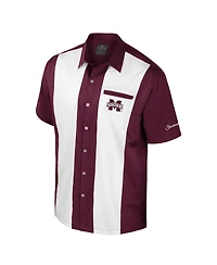 Colosseum Men's Maroon Mississippi State Bulldogs Strike Bowling Button-Up Shirt
