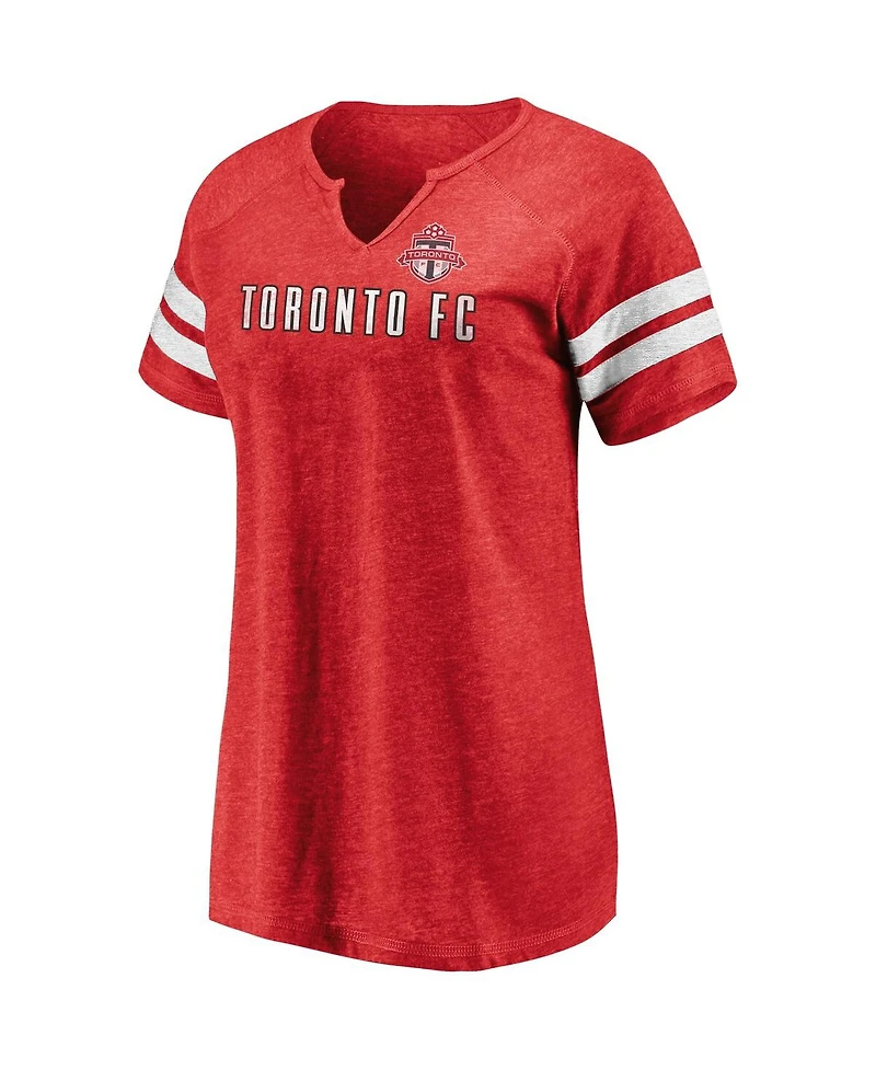 Fanatics Women's Red Toronto Fc True Classics Full Force Raglan Tri-Blend Notch Neck T-Shirt
