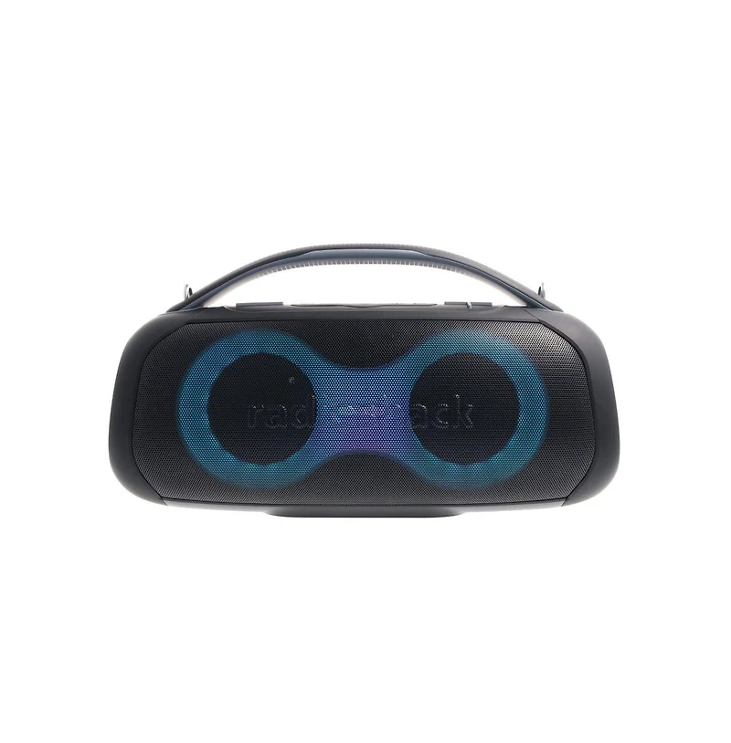 RadioShack 20W Black and Gray Wireless Bluetooth Portable Speaker with Rgb Lights Fm Radio True Wireless
