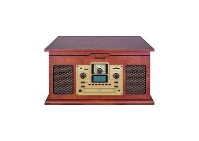 RadioShack 5W Classic Vintage 3 Speed Rpm Vynil Turntable, Cd Player, Bluetooth Out, Cassette Player, Sd Card, Rca & Fm Radio 4001791