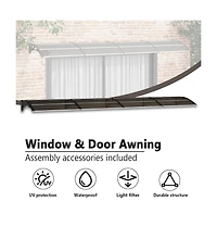 Door Canopy Black 157.5"x29.5" Polycarbonate