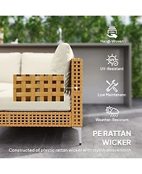Outsunny 7 Piece Wicker Patio Furniture Set Outdoor Sectional, /