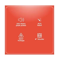 RadioShack 250W Tower Party Pa Speaker with 8 inch Woofer and Lights 4001943