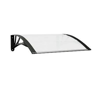 vidaXL Door Canopy Black, Transparent Polycarbonate, Abs, Aluminum