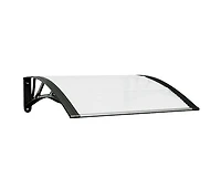 vidaXL Door Canopy Black, Transparent Polycarbonate, Abs, Aluminum