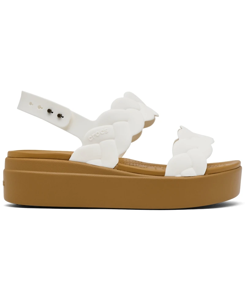 Crocs Women's Brooklyn Woven Low Wedge Sandals from Finish Line