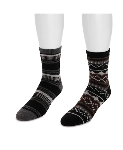 Muk Luks Men's Wool 6 Inch Socks (2 Pair Pack)
