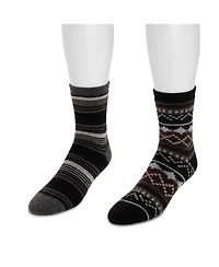 Muk Luks Men's Wool 6 Inch Socks (2 Pair Pack)