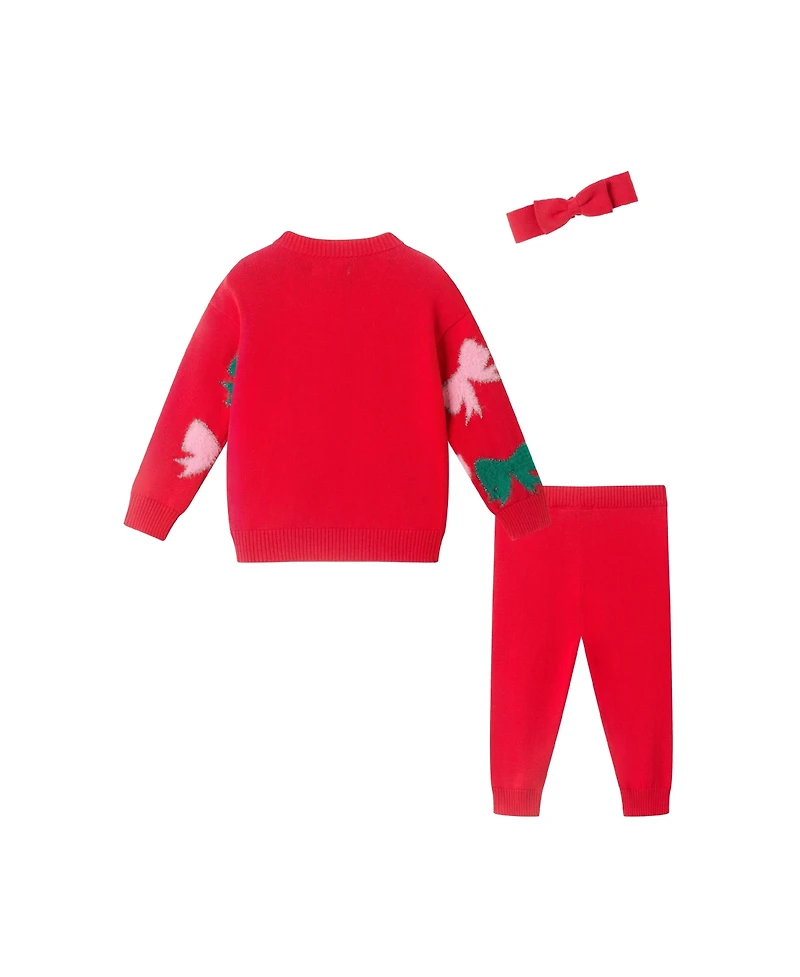 Andy & Evan Baby Girls Bow Icon Sweater and Pants Set