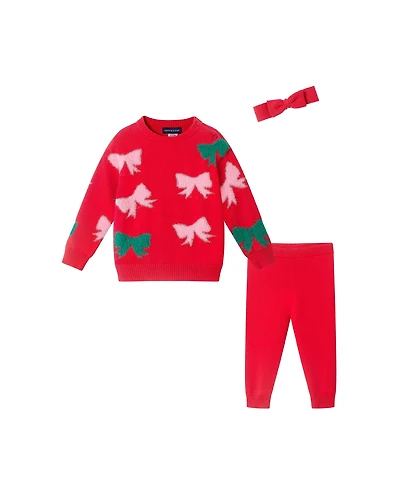 Andy & Evan Baby Girls Bow Icon Sweater and Pants Set