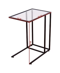 Costway Coffee Tray Side Sofa End Table Ottoman Couch Stand Tv Lap W/Glass Top