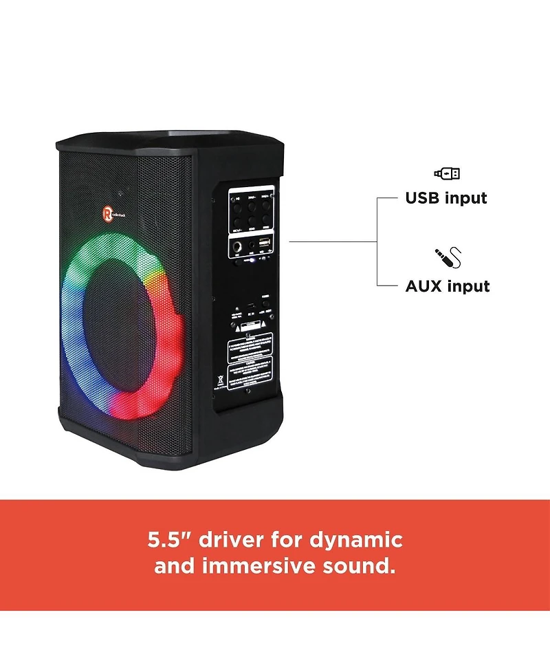 RadioShack 18W 5.5-inch Compact Pa Party Speaker With Lights 4001969