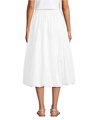 Lands' End Women's Poplin High Rise Bubble Hem Midi Skirt
