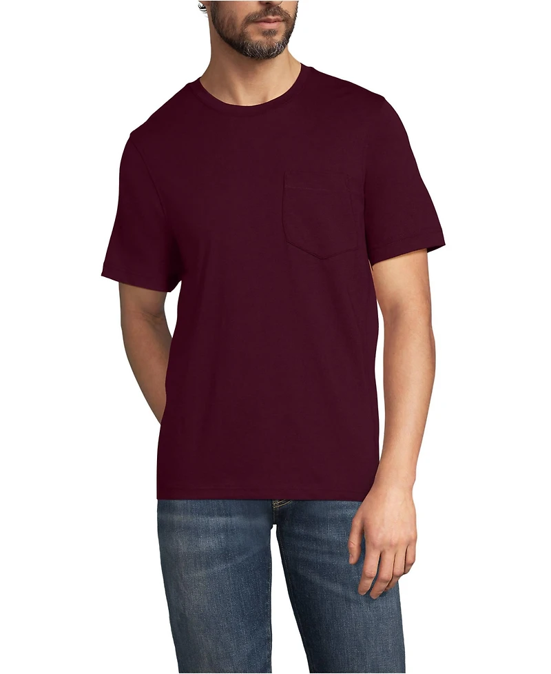Lands' End Men's Short Sleeve Cotton Supima Tee With Pocket