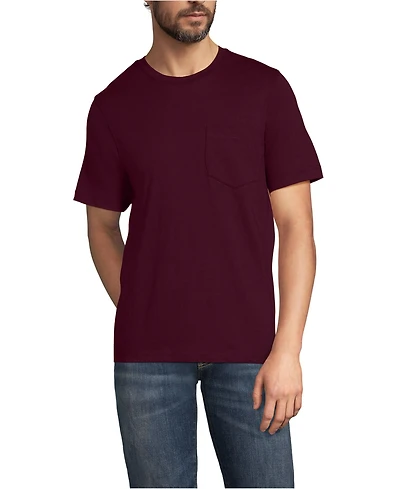Lands' End Men's Short Sleeve Cotton Supima Tee With Pocket