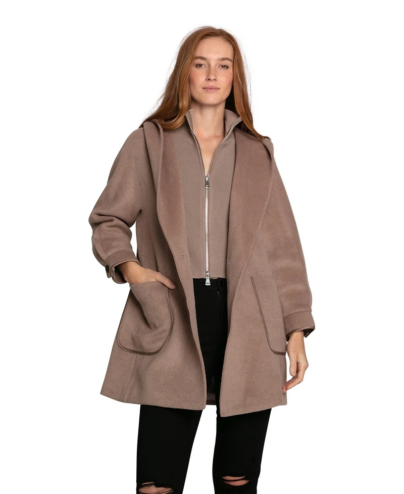 Belle & Bloom Women's Next To You Hooded Wool Blend Coat