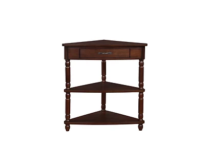 Casainc 33.8" Wood Corner Cabinet Side Table with 3 Tier Solid Legs
