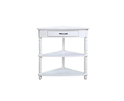 Casainc 33.8" Wood Corner Cabinet Side Table with 3 Tier Solid Legs