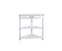Casainc 33.8" Wood Corner Cabinet Side Table with 3 Tier Solid Legs