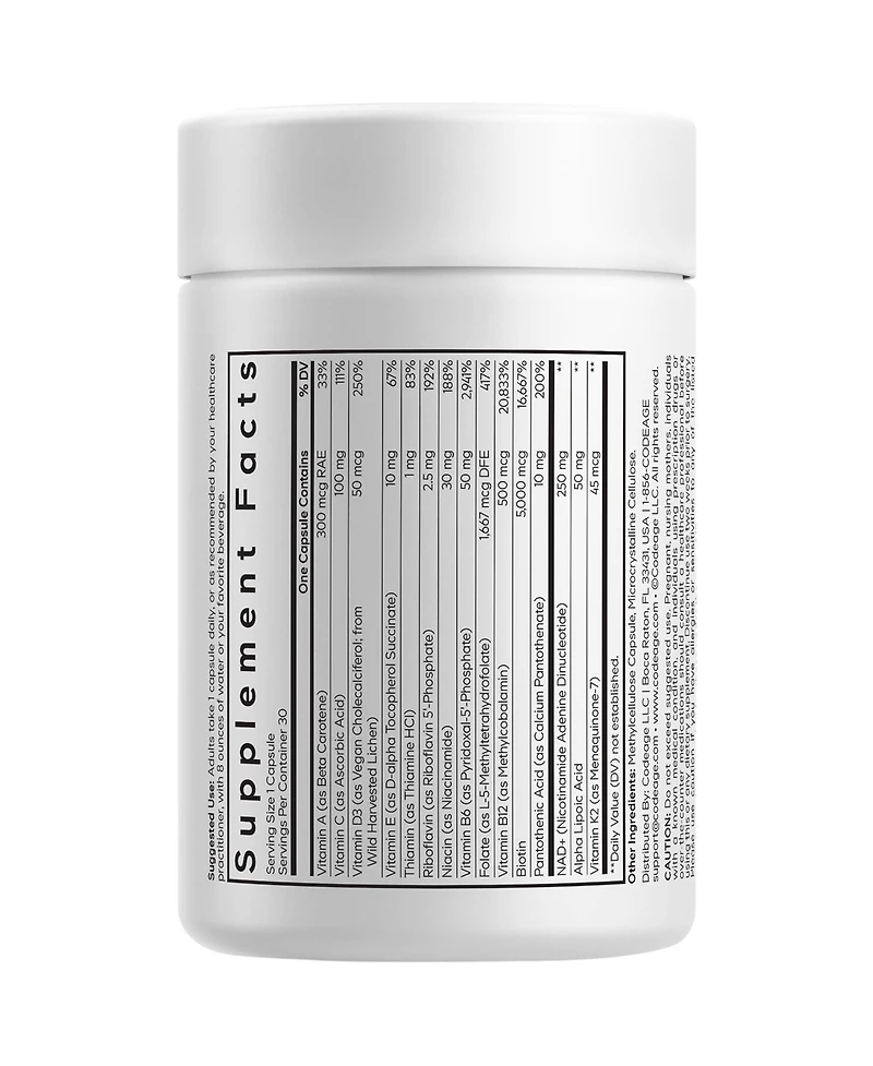 Codeage Multivitamin Nad Supplement - Nad+ Energy & Healthy Aging Support
