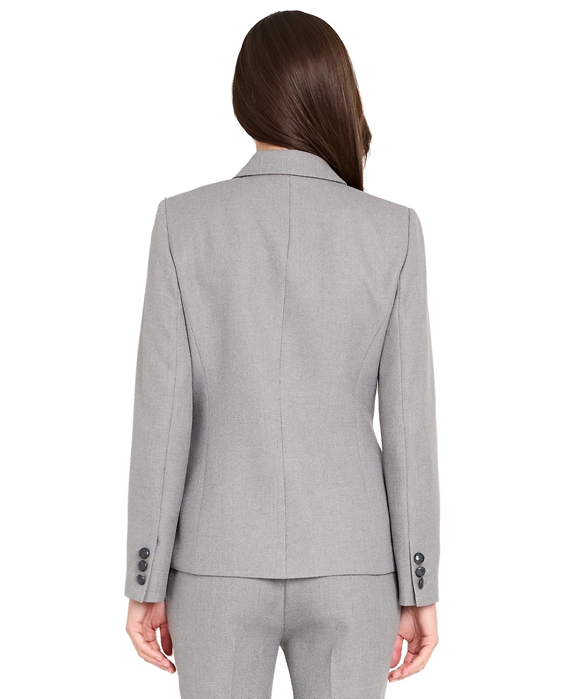 Tahari Asl Women's Herringbone Peak Lapel Blazer, Regular And Petite