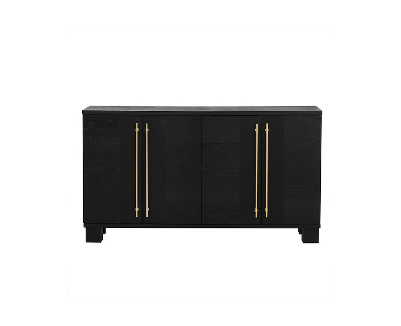 Casainc Storage Cabinet with Wood Sideboard with Adjustable Shelves and Gold Handles