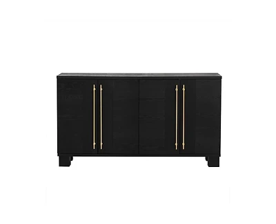 Casainc Storage Cabinet with Wood Sideboard with Adjustable Shelves and Gold Handles