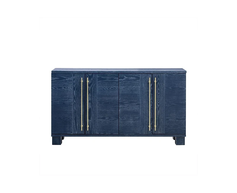 Casainc Storage Cabinet with Wood Sideboard Adjustable Shelves and Gold Handles
