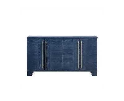 Casainc Storage Cabinet with Wood Sideboard Adjustable Shelves and Gold Handles