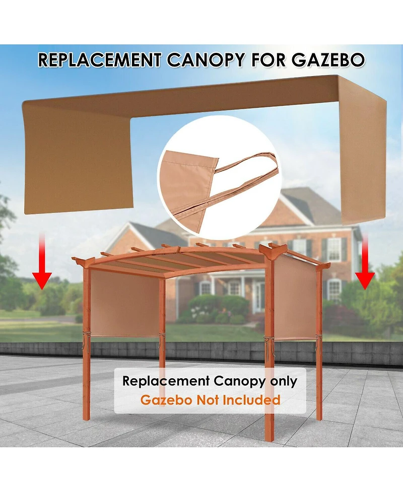 Costway 6.7'x17' Universal Replacement Canopy Cover Pergola Structure Sun Awning