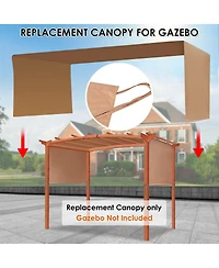Costway 6.7'x17' Universal Replacement Canopy Cover Pergola Structure Sun Awning