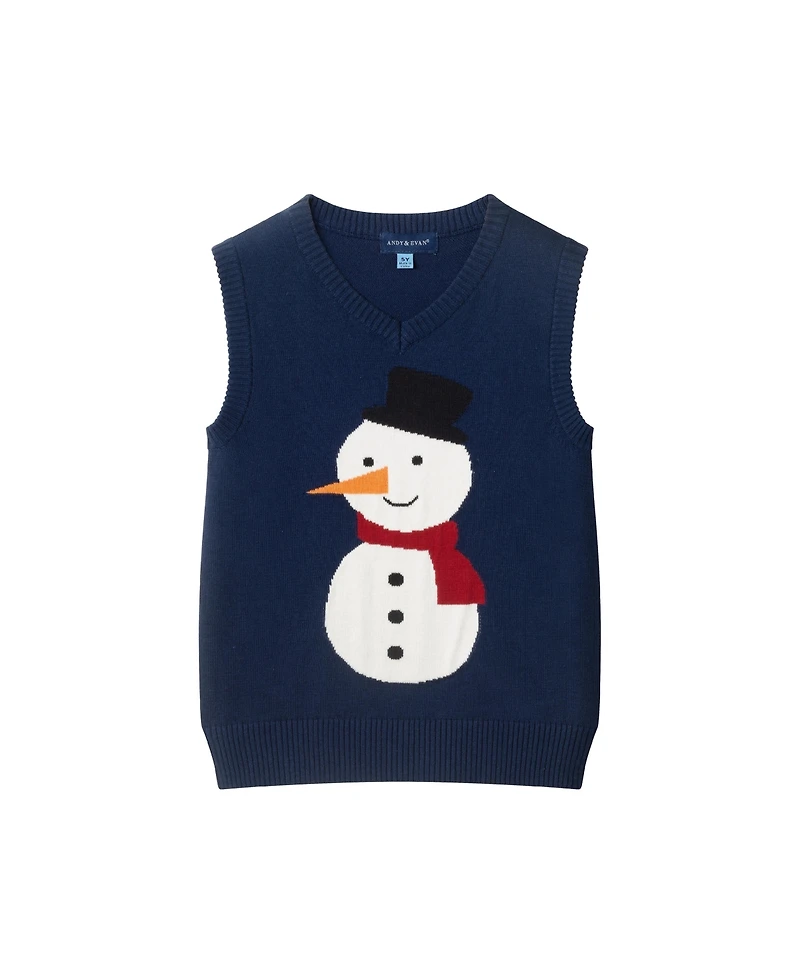 Andy & Evan Toddler/Child Boys Snowman Sweater Vest Set