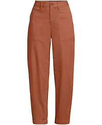 Lands' End Women's Chino High Rise Barrel Leg Utility Ankle Pants