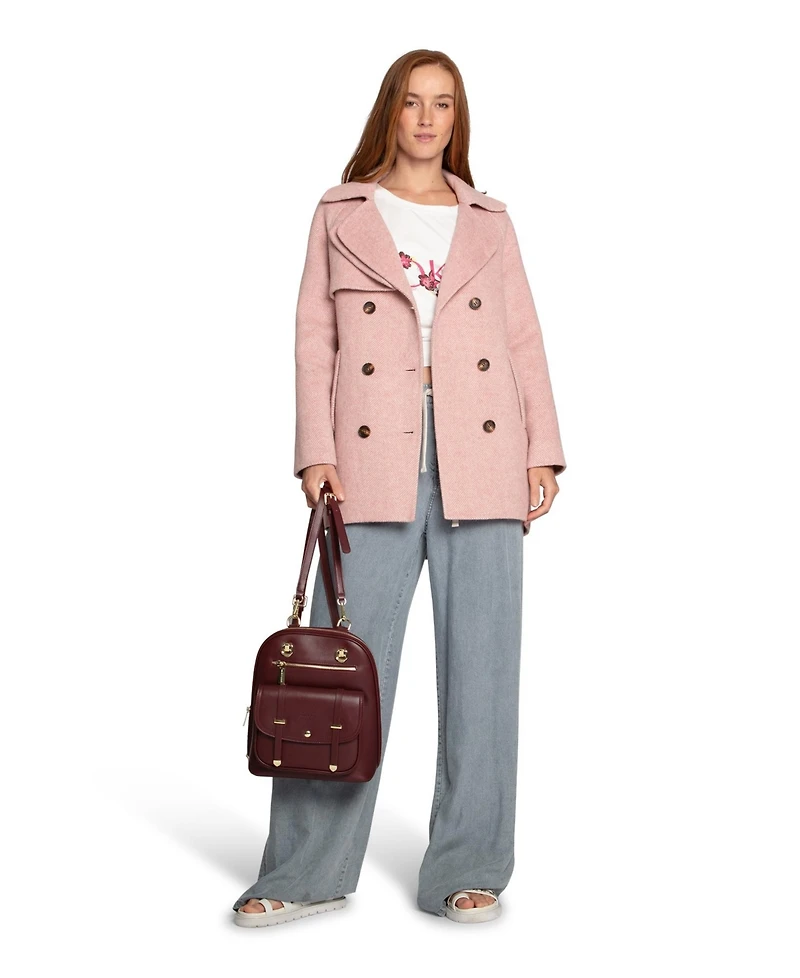 Belle & Bloom Women's Wanna Be Loved Wool Blend Peacoat
