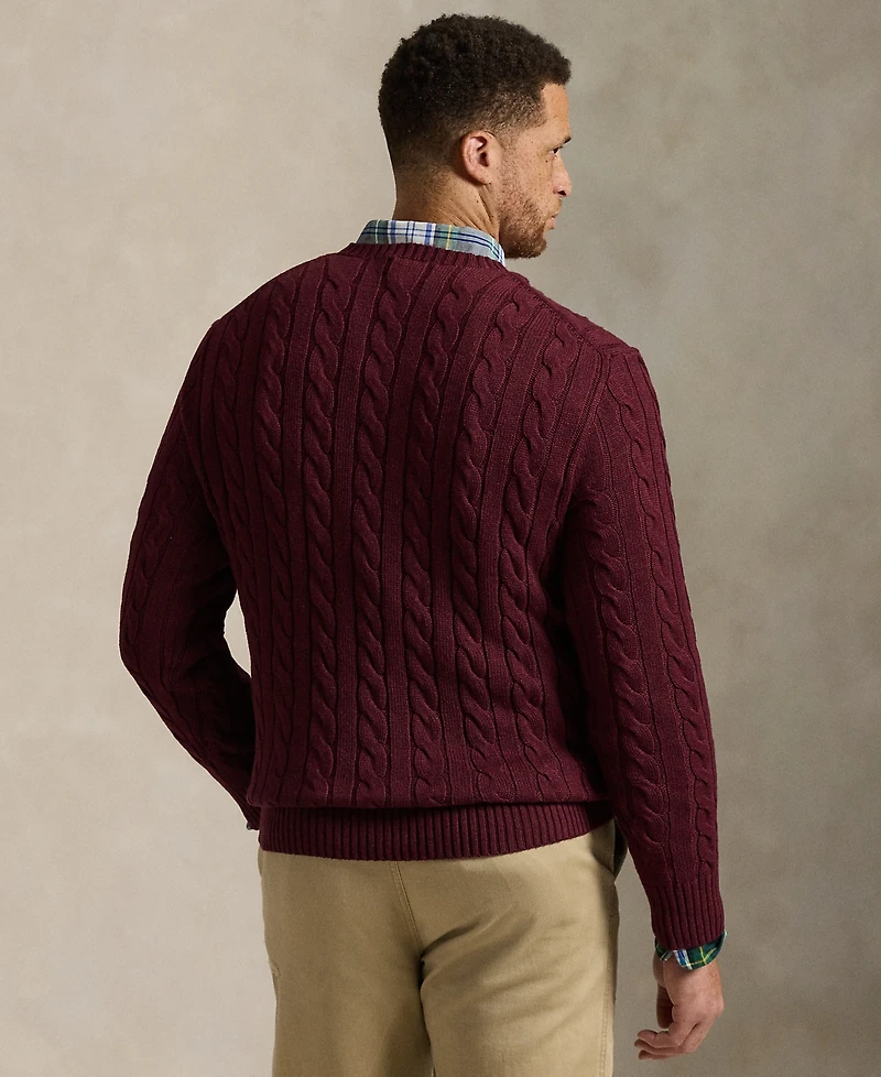 Polo Ralph Lauren Men's Big & Tall Cable-Knit Cotton Sweater