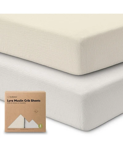 KeaBabies Lyra Muslin Crib Sheets for Boys, Girls, 2pk 52x28 Cotton Baby Mattress Fitted, Soft, Breathable