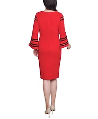 Ny Collection Women's Long Bell Sleeve Dress