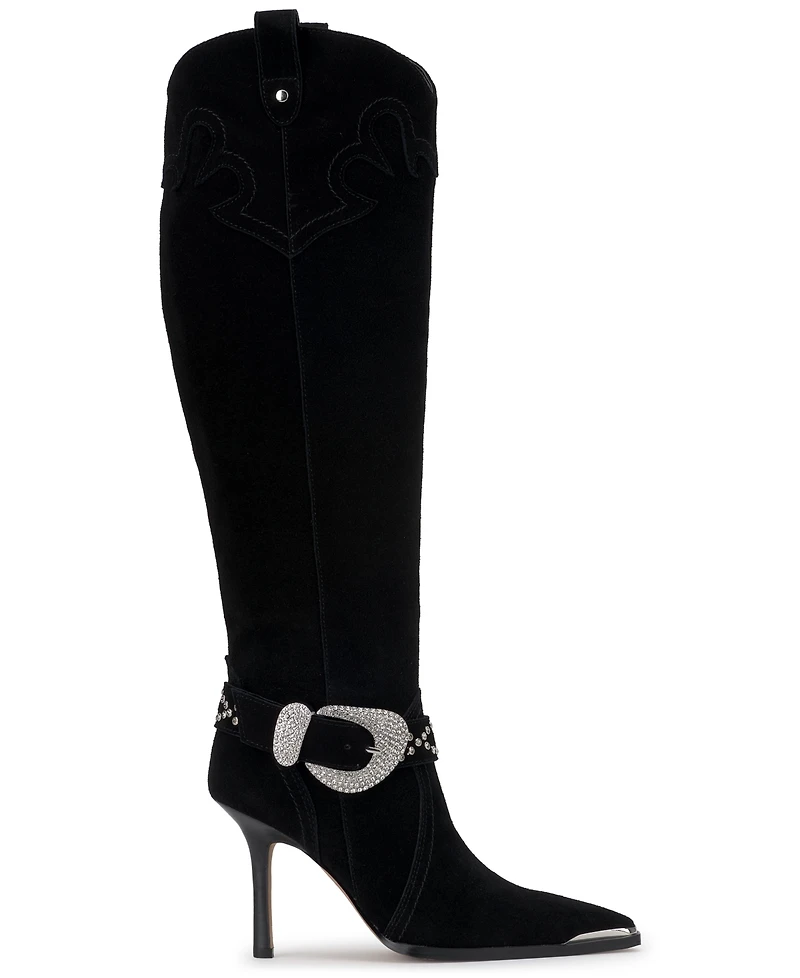 Jessica Simpson Women's Kenzin Tall Western Buckle Dress Boots