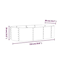 Garden Raised Bed Grey Powder-coated steel Large Durable