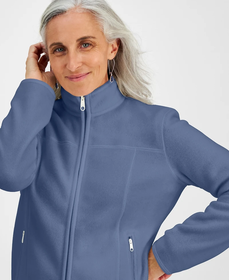 Style & Co Petite Polar Fleece Zip-Front Jacket, Created for Macy's
