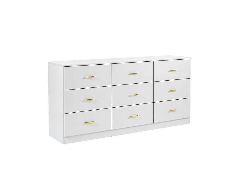 Casainc Modern 9-Drawer Storage Cabinet Dresser Wide Chest of Drawers