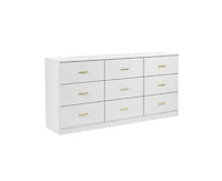 Casainc Modern 9-Drawer Storage Cabinet Dresser Wide Chest of Drawers