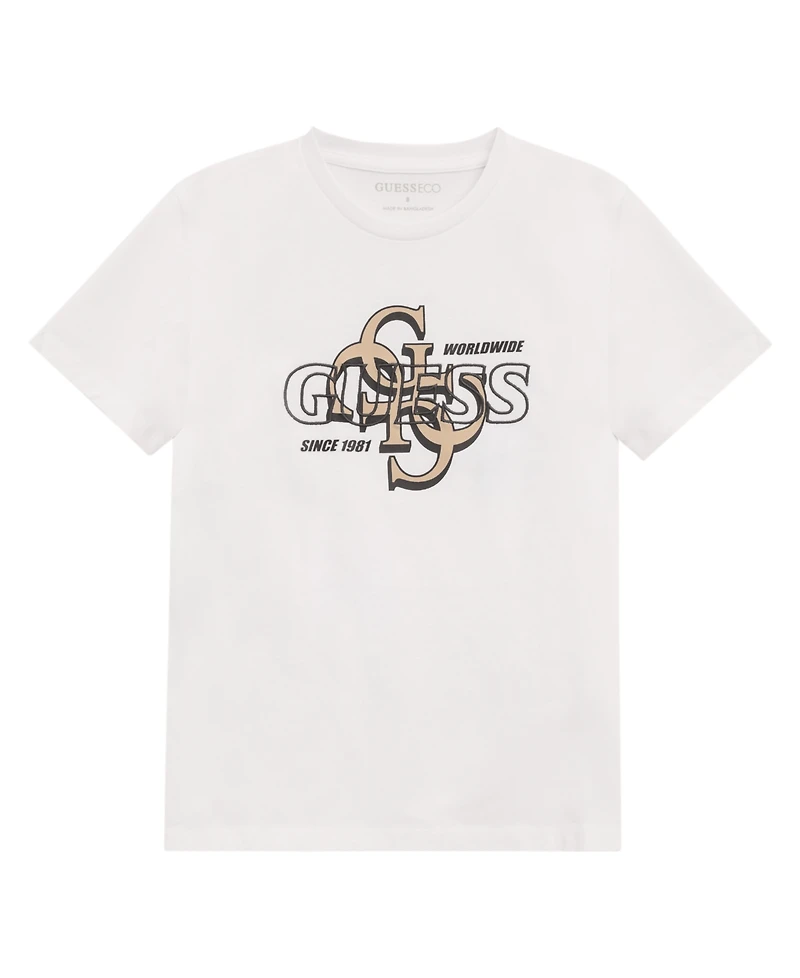 Guess Big Boys Short Sleeve Drop Shadow Logo T-Shirt