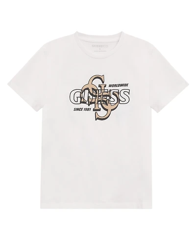 Guess Big Boys Short Sleeve Drop Shadow Logo T-Shirt