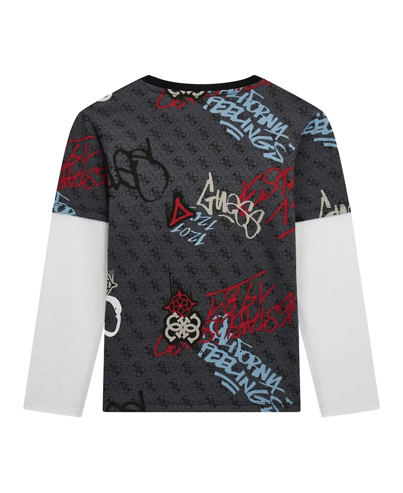Guess Boys 8-18 Printed Long-Sleeve Twofer T-Shirt