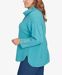 Ruby Rd. Plus Size Cozy Cowl Neck Drawstring Sweater